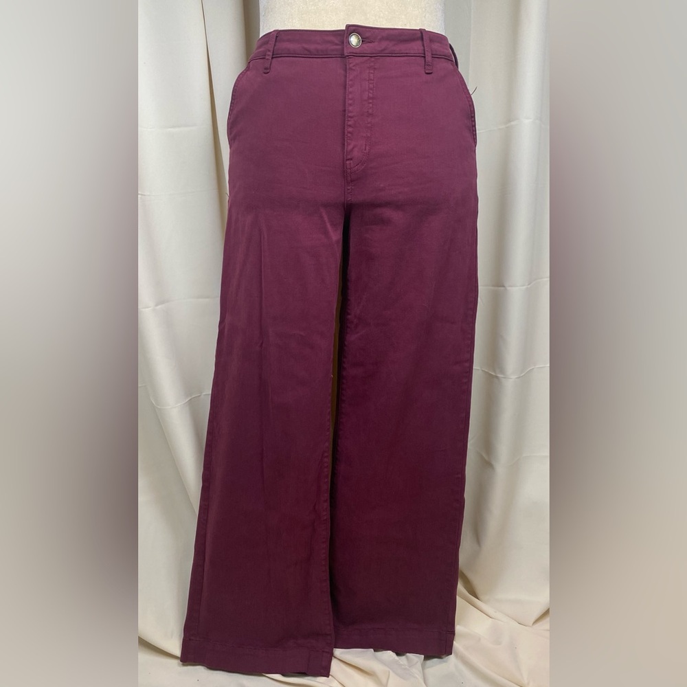 Maroon Wide-Leg Pants